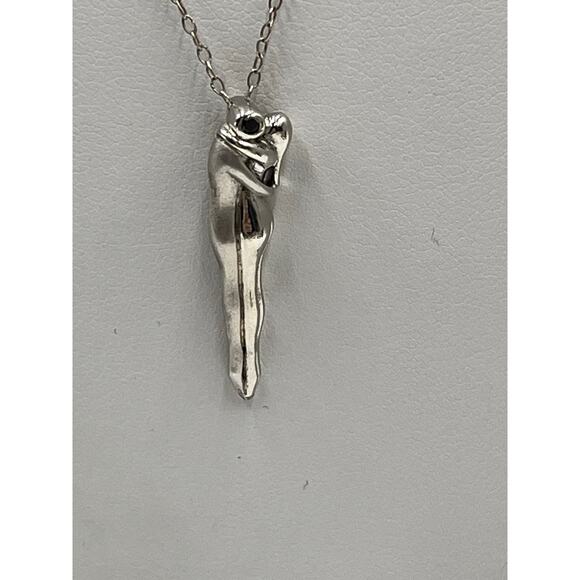 KIM Signed Sterling Wedding Necklace Lovers Embrace Infinity Pendant Adam Eve - Picture 7 of 16